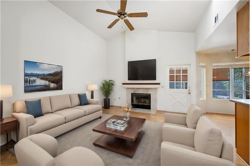 Virtually staged family room