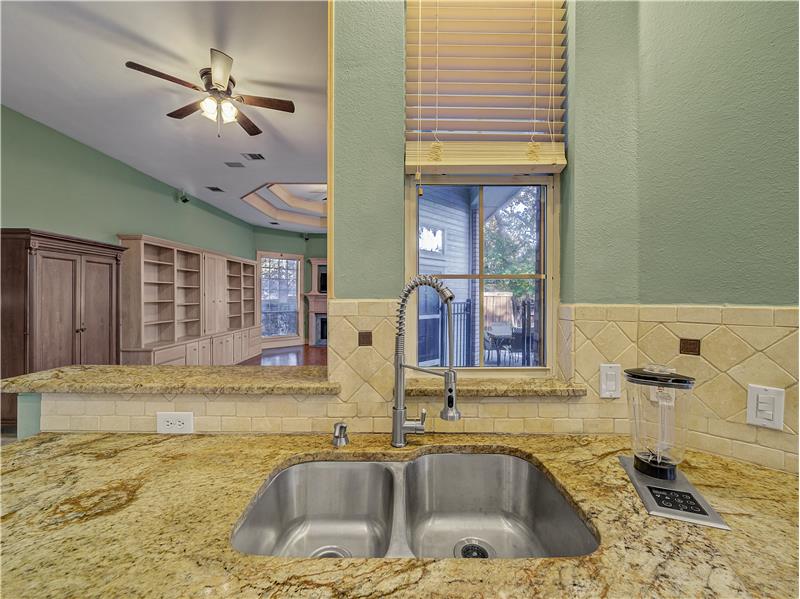 Kitchen overlooking living room