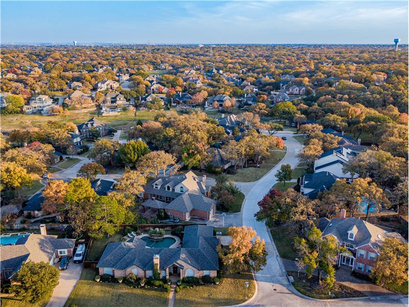 Aerial view of the home