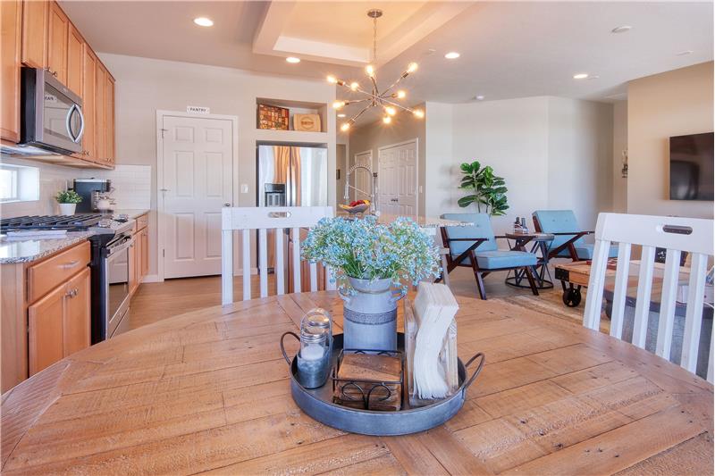 View of Kitchen and Great Room from Dining Area