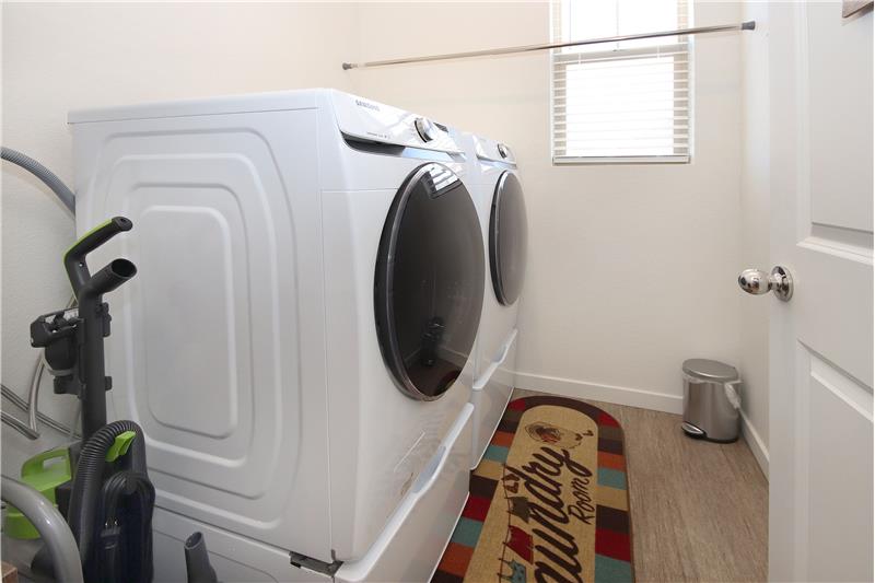 Laundry Room with Washer and Dryer that Stay