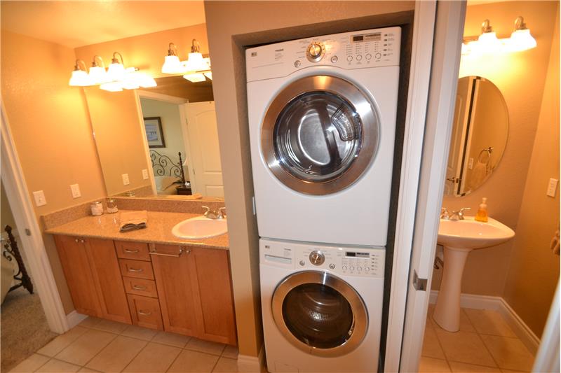 High-efficiency washer and dryer are included
