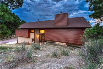 Sunset view of the front of the home.