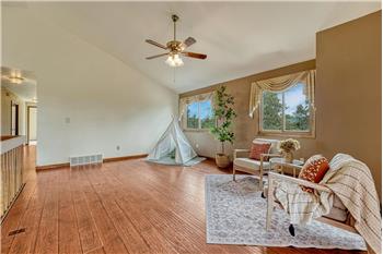 The upper level Living Room provides an additional gathering place with LVP floors and a lighted ceiling.