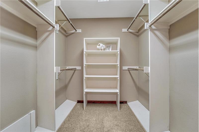 Walk In Closet in the Primary Bedroom.