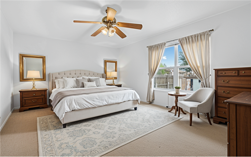 virtually staged master bedroom