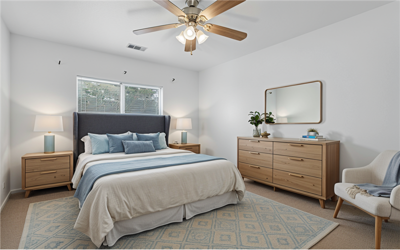 virtually staged secondary bedroom