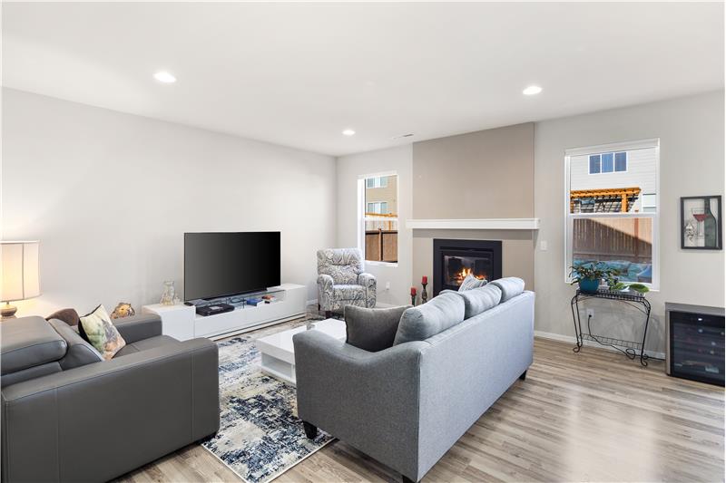 Spacious family room with gas fireplace!