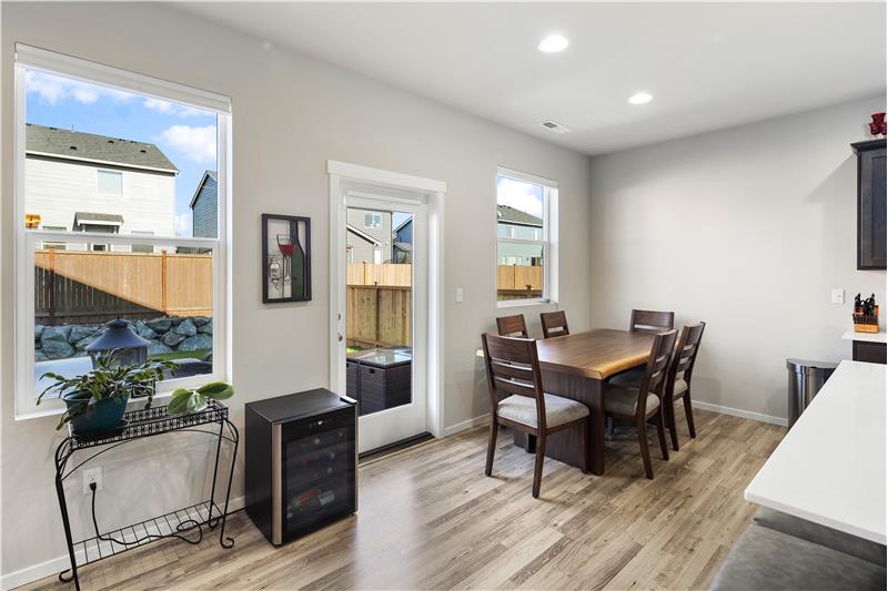 Informal dining has easy transition to patio!