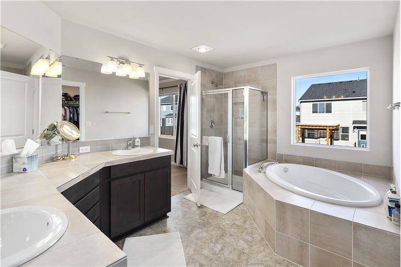 HUGE Primary Bathroom with soaking tub!