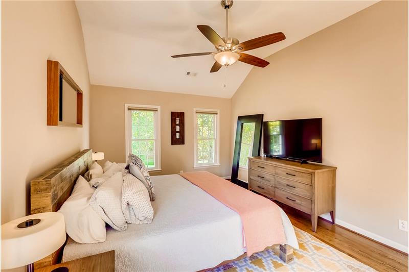 Plenty of room for king-size bed, large dressers in the master bedroom.
