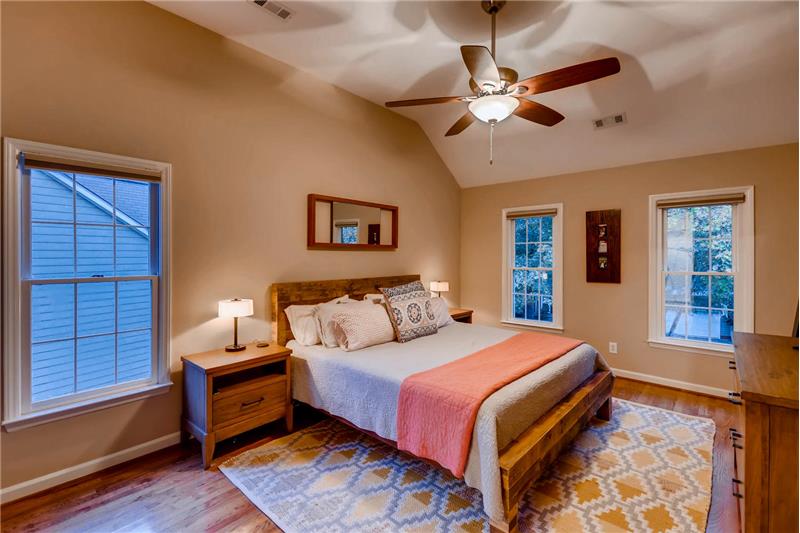 Master suite is a quiet oasis to retreat to at the end of the day.