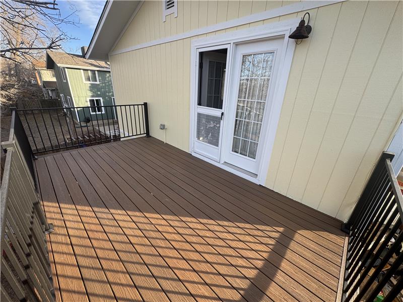 Another view of deck outside primary bedroom