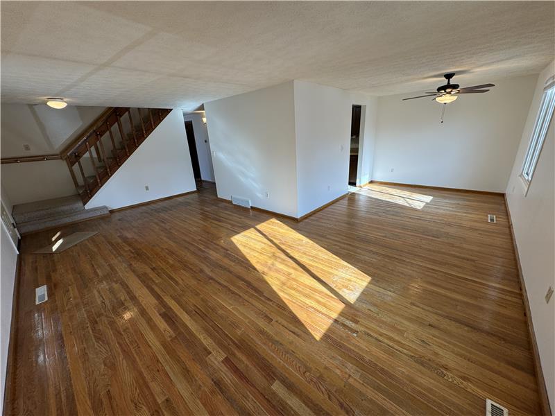 Living room (left), dining room (right)