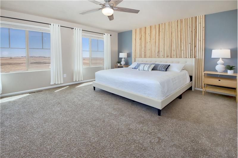 Upper Level Master Bedroom with Custom Wood Accent Wall