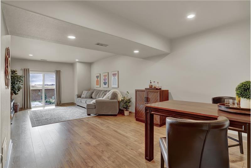 Spacious Recreation Room with Recessed Lighting