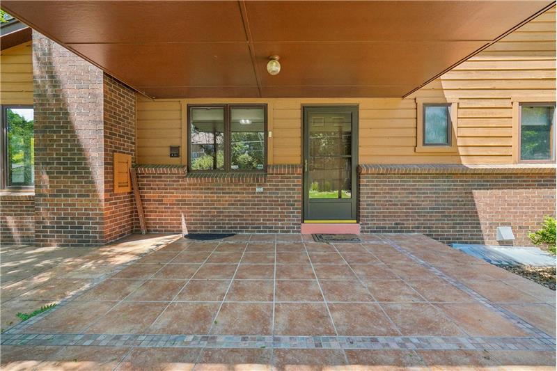 Covered patio outside living room