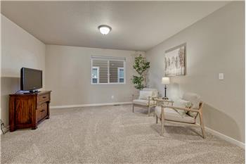 Upper Level Loft with neutral carpet.