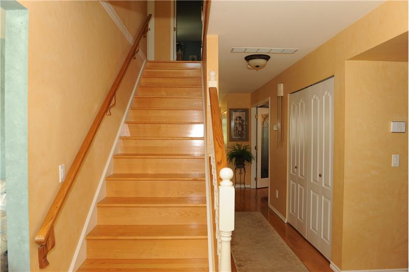 Stairs with hardwood floors
