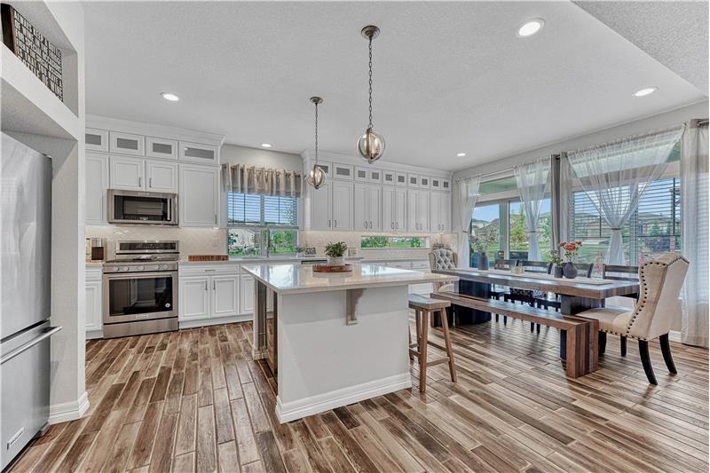 Expansive kitchen with large island