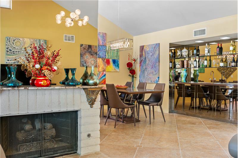 Fireplace and Wet Bar