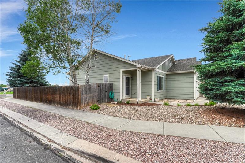 Located on a corner lot.