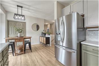 Easy food service and clean up from the Kitchen to the Dining Area.
