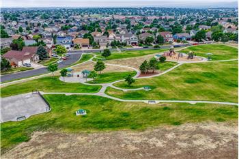 Aerial view of Springs Ranch Elementary School behind the home.