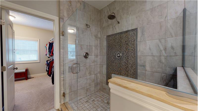 Gorgeous custome tiled shower!