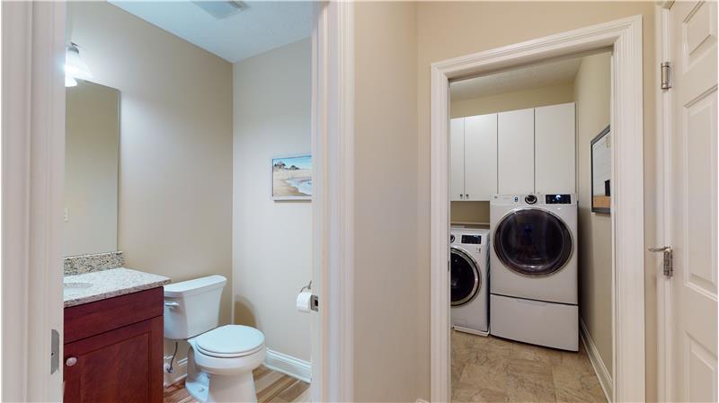 Half bath and convenient first laundry room!