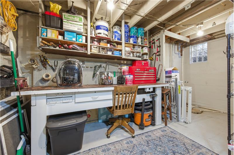 Utility room work bench