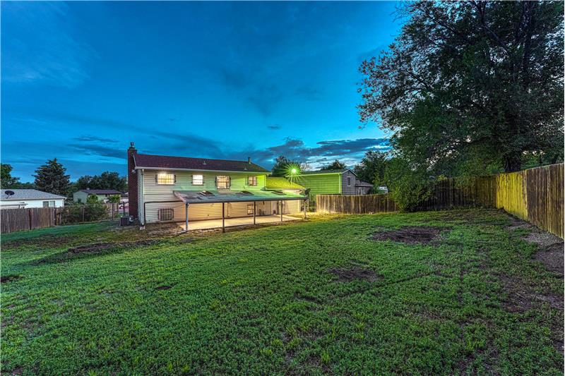 Large backyard with covered patio!