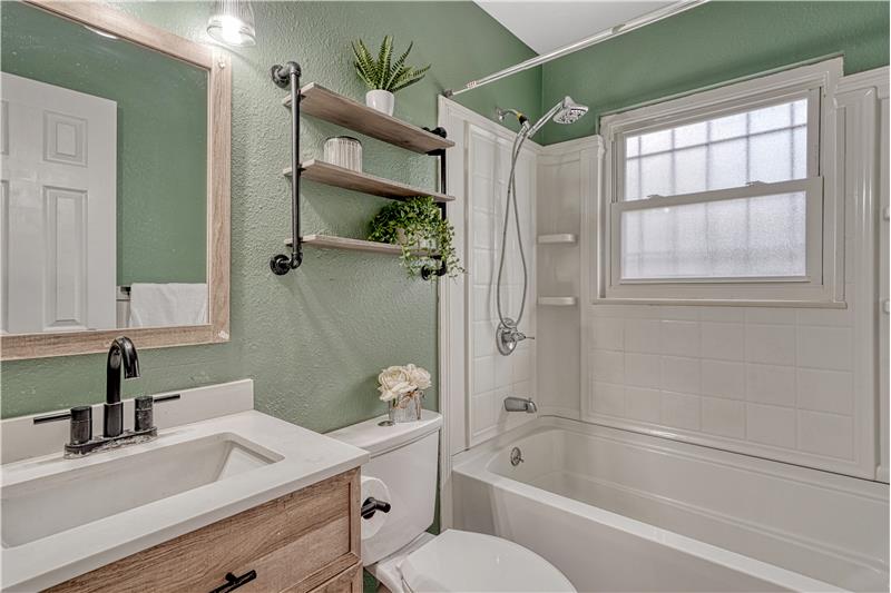 Full bath on upper level