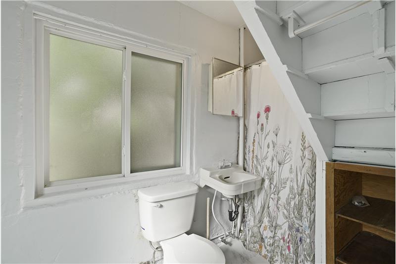3/4 bathroom in lower level of carriage house