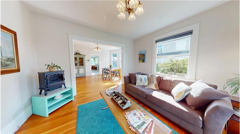 Living Room w/Original Lead-Paned Windows