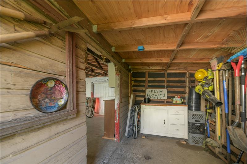 Inside garage shed