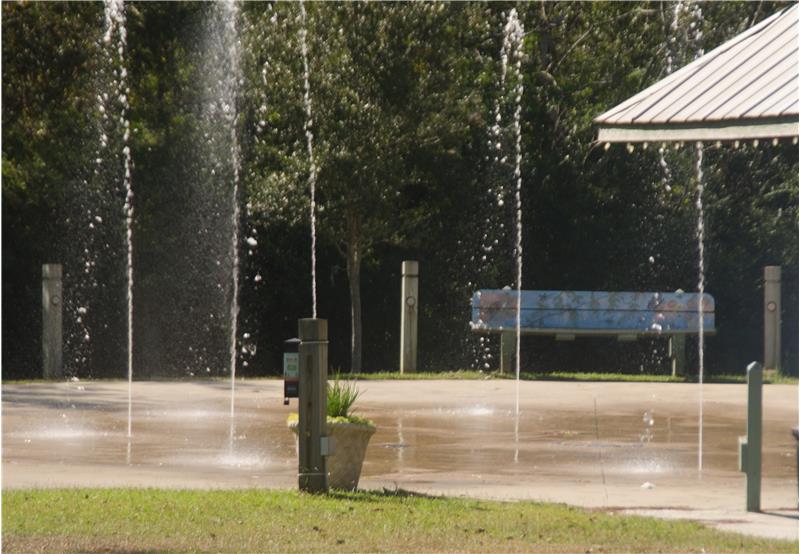 Water feature at trailhead park