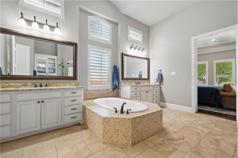 Separate shower and tub