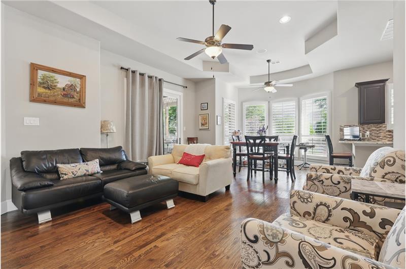 Living room with a bedroom and media room!