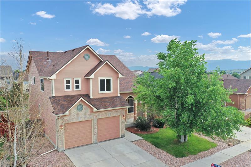 Aerial view of the front of this beautiful home