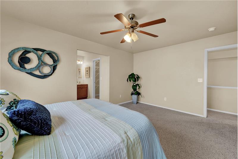 View of the Master Bedroom with walk-in closet and attached 4pc Bathroom