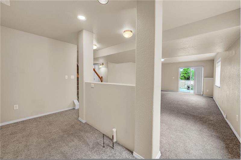 The Basement Recreation Room is pre-plumbed for a wet bar