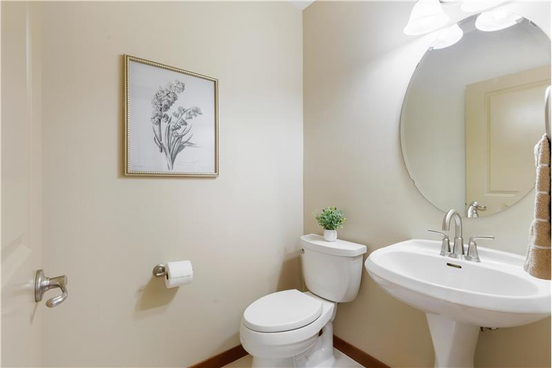 Powder room on main floor.