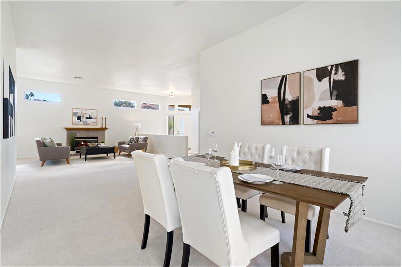 Looking Toward Living Room Across Dining Area