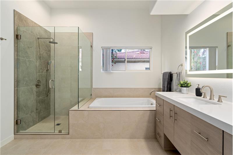 Frameless Glass Shower and Tub