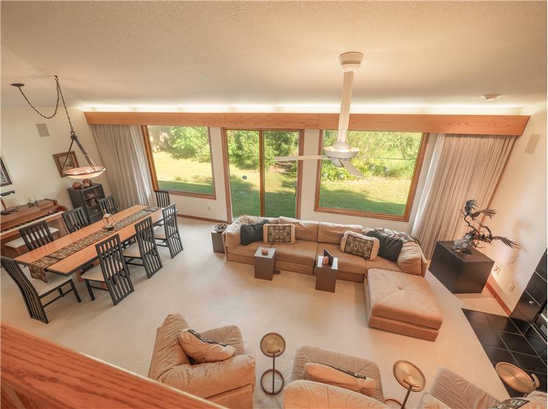 Overhead View of Living Dining Room