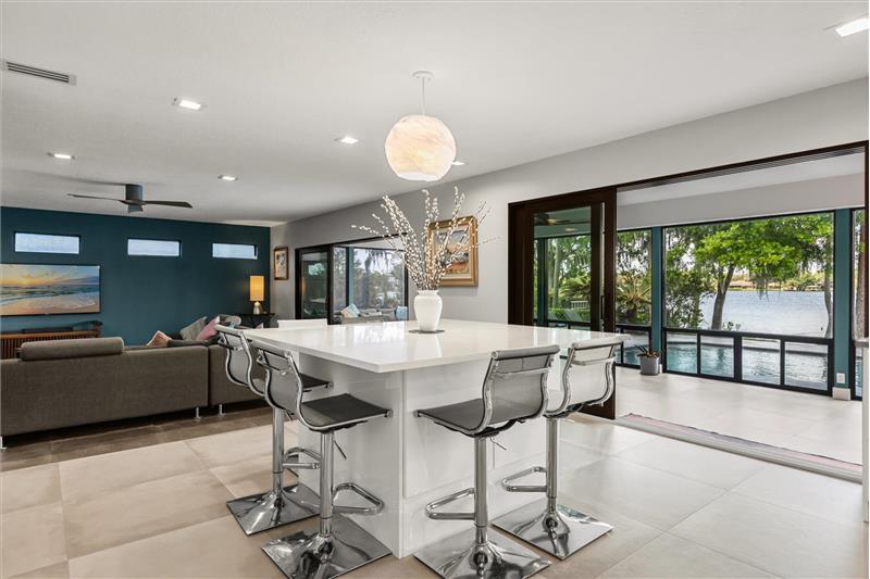 Built in Table with Lake Views