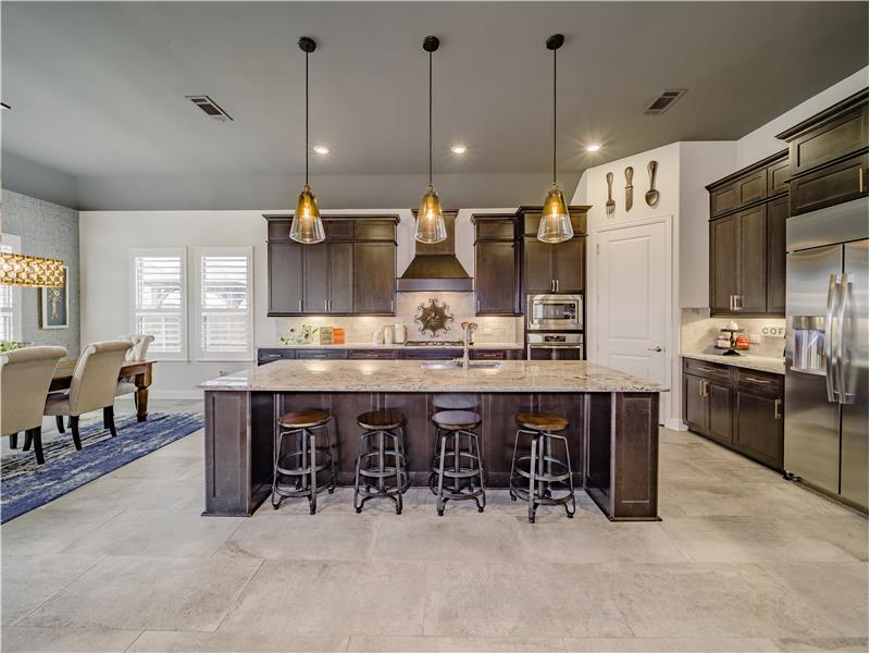 Huge open kitchen with an oversized island 