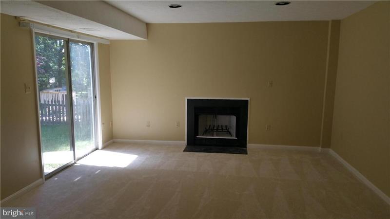 lower level family room w. fireplace and walk out to backyard