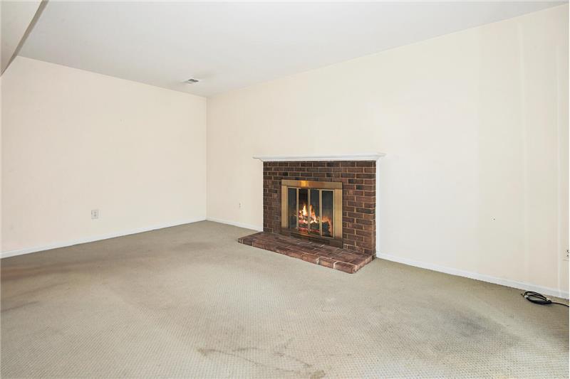 Wood Burning Fireplace in Family Room